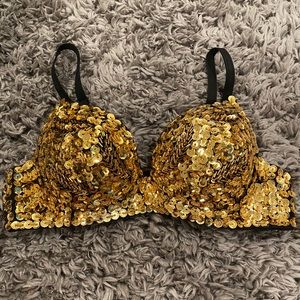 Gold iheart Raves Bralette